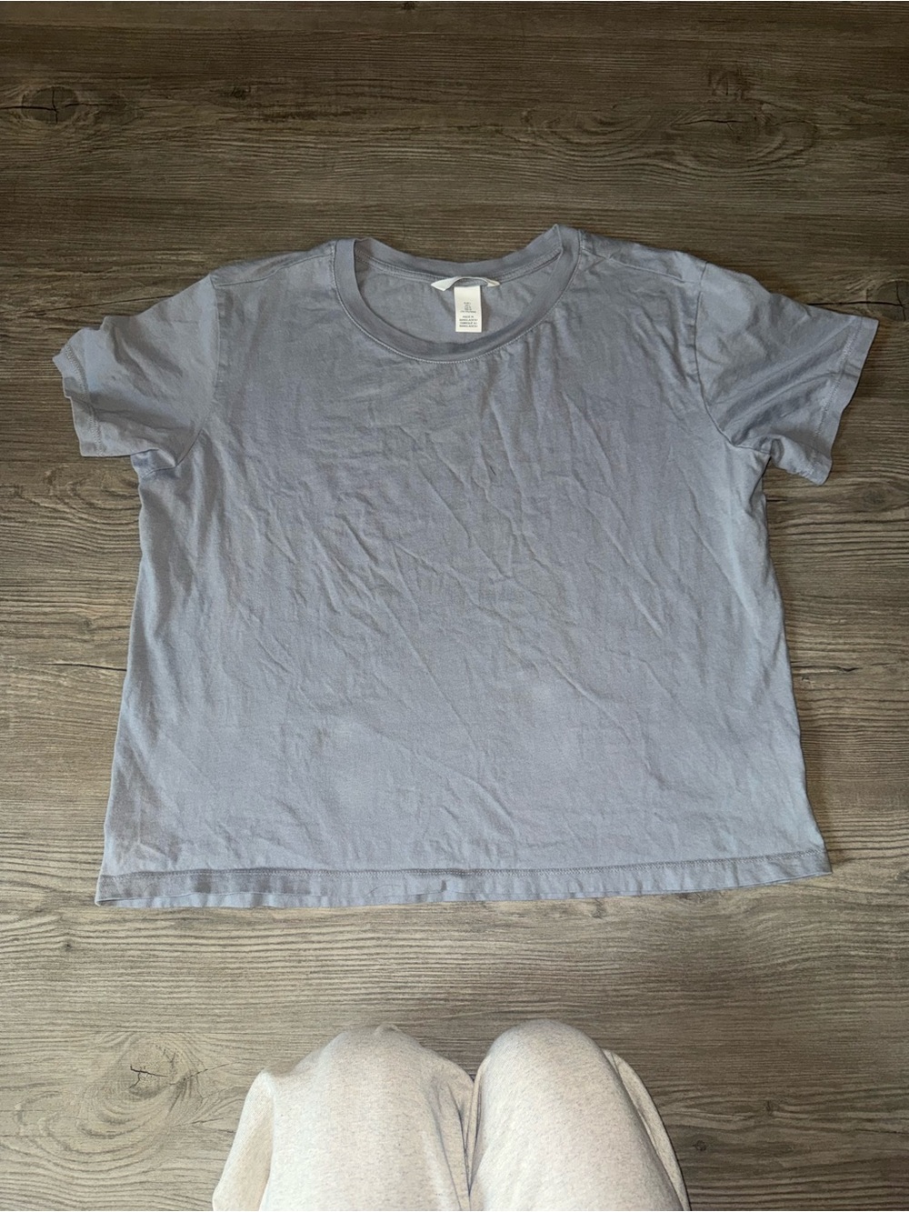 H&M Pale Blue Classic Crew Neck Tee